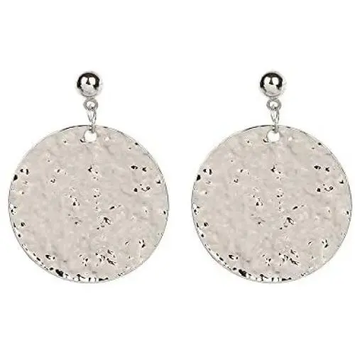 JustMoMoMin Hammered Round Disc Dangle Earrings Polished Circle Drop Earrings for Women Girls Jewelry