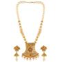 Efulgenz Indian Bollywood Traditional 14 K Gold Plated Crystal Kundan Pearl Beaded Wedding Temple Choker Necklace Earrings Jewelry Set