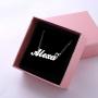 YINSHIFU 18K Gold Plated Name Necklace Personaliaed Name Plate Necklace Gift for Women