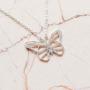 La Menagerie Butterfly Silver Origami Jewelry & Silver Geometric Necklace – 925 Sterling Plated Silver Necklace & Butterfly Necklaces for Women – Butterfly Necklace for Girls & Necklace