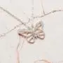 La Menagerie Butterfly Silver Origami Jewelry & Silver Geometric Necklace – 925 Sterling Plated Silver Necklace & Butterfly Necklaces for Women – Butterfly Necklace for Girls & Necklace