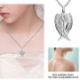 Dletay Angel Wing Cremation Necklace for Ashes Stainless Steel Urn Pendant Ashes Holder Memorial Jewelry-I’m Here Watching Over You