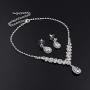 UDORA Crystal Necklace Earrings Bracelet Jewelry Sets for Bridal Bridesmaid Wedding Party