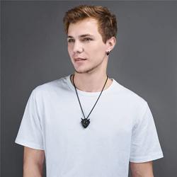 U7 Men Gothic Jewelry Stainless Steel Silver Black Evil Demon Horn Skull Pendant Necklace