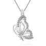 LGSY Sterling Silver Butterfly CZ Pearl Cage Pendants for Women, Essential Oil Diffuser Lockets for Pearl Jewelry