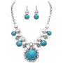 Rosemarie Collections Women’s Western Style Circular Turquoise Concho Statement Necklace Earrings Set Rosemarie Collections Women’s Western Style Circular Turquoise Concho Statement Necklace Earrings Set