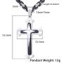 Trendsmax Cross Pendant Necklace Mens Boys Stainless Steel Gold Silver Byzantine Chain 22 24 26 28 30inch