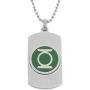 DC Comics Jewelry for Men, Green Lantern Superhero Stainless Steel Dog Tag Pendant, 22'' Ball Chain