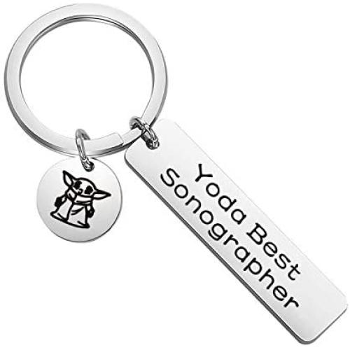 SERIAA Sonographer Gifts Graduation Gifts for Ultrasound Student Yoda Best Sonographer Key Chain Radiologic Technologists Appreciation Gifts