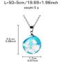 Ldurian Blue Sky Cloud Resin Necklace Transparent Resin Rould Ball Pendant Necklace for Women