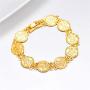 U7 Allah Bracelet for Women Girls|Platinum 18K Gold Plated Link Chain Coin Style Bracelets Bangle Religious Muslim Jewelry