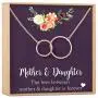 Dear Ava Mother Daughter Gift Necklace, Gifts for Mom, Mom Necklace, Jewelry, 2 Interlocking Circles Dear Ava Mother Daughter Gift Necklace, Gifts for Mom, Mom Necklace, Jewelry, 2 Interlocking Circles