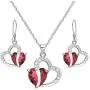 EMESLY Heart Shaped Cubic Zirconia Crystal Hook Dangle Earrings/Pendant Necklace 18'' Length + 2'' Extender, Hypoallergenic, Nickel & Lead Free; Perfect Silver Tone Jewelry Gift for Women & Girls EMESLY Heart Shaped Cubic Zirconia Crystal Hook Dangle Earrings/Pendant Necklace 18'' Length + 2'' Extender, Hypoallergenic, Nickel & Lead Free; Perfect Silver Tone Jewelry Gift for Women & Girls