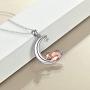 ONEFINITY Fox/Frog Necklace Sterling Silver Origami Moon Fox/Frog Pendant for Women Mom Wife