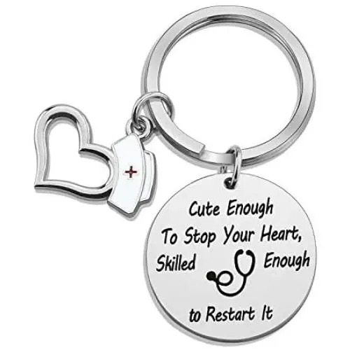 Nurse Keychain Bracelet Nursing Stethoscope Jewelry Nurse Gifts for Nurse RN Cute Enough to Stop Your Heart Skilled Enough to Restart It Nurse Keychain Bracelet Nursing Stethoscope Jewelry Nurse Gifts for Nurse RN Cute Enough to Stop Your Heart Skilled Enough to Restart It