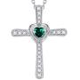 Mothers Day Necklace Gifts May Birthstone Emerald Jewelry for Mom Pearl Garnet Amethyst Aquamarine Necklace Love Heart Pendant Jewelry Birthday Gifts for Women