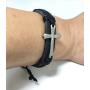 FixtureDisplays Lords Prayer Genuine Leather Cross Youth and Womens Bracelet Christian Jewelry Spanish la oraci?§?n del Se?or Nuestro Padre en el Cielo 13281