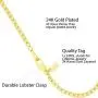 Lifetime Jewelry 2.7mm Open Weave Link Anklet for Women & Girls 24k Real Gold Plated