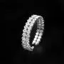 JSEA Womens Silver Tone 6mm Rhinestone Open Cuff Bracelet Bangles Gold Tone Wedding Party Jewelry