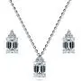 BERRICLE Rhodium Plated Sterling Silver Emerald Cut Cubic Zirconia CZ Solitaire Bridal Bridesmaid Fashion Necklace and Earrings Set BERRICLE Rhodium Plated Sterling Silver Emerald Cut Cubic Zirconia CZ Solitaire Bridal Bridesmaid Fashion Necklace and Earrings Set