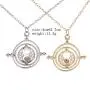 TseanYi Vintage Time Necklace Choker Silver Round Circle Pendant Necklaces Sand Clock Necklace Chain Time Turner Jewelry for Women and Girls (Silver)