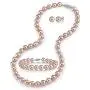 THE PEARL SOURCE 14K Gold 7-8mm Round Pink Freshwater Cultured Pearl Necklace, Bracelet & Earrings Set in 18'' Princess Length for Women THE PEARL SOURCE 14K Gold 7-8mm Round Pink Freshwater Cultured Pearl Necklace, Bracelet & Earrings Set in 18'' Princess Length for Women