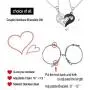 choice of all 4pcs Couple Bracelets Necklaces for Women Men Couple Gift Love Heart CZ Puzzle Matching Necklace Magnetic Couple Bracelets