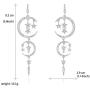Exaggerated Luxury Sun Moon Stars Drop Earrings Rhinestone Punk Earrings for Women Jewelry Golden Boho Vintage Earrings