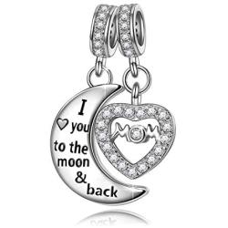 NINAQUEEN Best Gift for Mom 925 Sterling Silver Women Constellation Bead Charms with 5A Cubic Zirconia Gifts for Her