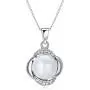 Stunning Flawless Pearl Stud Earrings & Silver Chain Pendant Set| Impeccable Quality Natural, Flawless Freshwater Pearl & 925 Sterling Silver| The Most Unique Fashion Jewelry Set (1 | White Pearls)