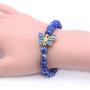 Gem Stone King 8mm Simulated-Lapis Lazuli Sterling silver Cloisonne Enamel Butterfly Bracelet