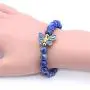 Gem Stone King 8mm Simulated-Lapis Lazuli Sterling silver Cloisonne Enamel Butterfly Bracelet