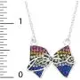 Jojo Siwa Jewelry for Girls, Silver Plated Rainbow Crystal Bow Pendant Necklace, 16'' Chain with 3” Extender Jojo Siwa Jewelry for Girls, Silver Plated Rainbow Crystal Bow Pendant Necklace, 16'' Chain with 3” Extender