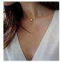 Yfe Pearl Choker Single Tiny Pearl Necklace for Women and Girls Simple Jewelry Minimalist Necklace (Gold 1 layer)