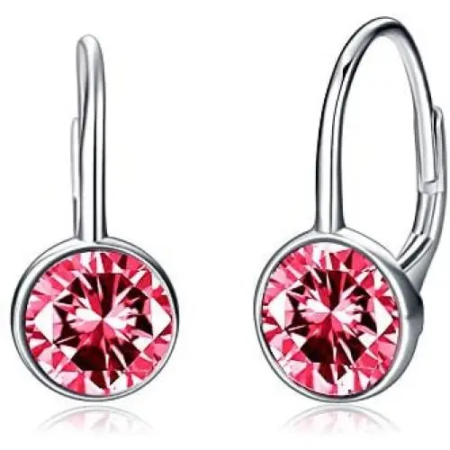 TOUPOP 12 Birthstone Earrings s925 sterling silver Leverback Drop Earrings with Crystal Jewelry Gift for Women Teen Girl Birthday Christmas