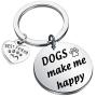 Dog Lover Keychain Gifts Pets Owner Gifts Best Friend Dog Gifts Paw Print Jewelry Puppy Doggie Animal Lover Gifts Dogs Make Me Happy