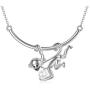 PELOVNY Monkey Necklace for Women Sterling Silver Animal with Pearl Pendant Necklace Monkey Jewelry Gift for Girls Daughter 18inches Chain