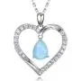 HAOSG 925 Sterling Silver Love Heart April Birthstone Simulated Diamond Necklace Mothers Day Birthday Jewelry Gifts for Her Women Girls, 16''+2'' Adjustable Chain