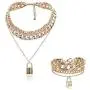 2 Pcs Hip Hop Rhinestone Necklace Shiny Cuban Link Chain Choker Bling Collar Chains Chunky Necklace Bracelet Fashion Punk Lock Pendant Cool Jewelry Gifts Nightclub Jewelry for Women and Girls 2 Pcs Hip Hop Rhinestone Necklace Shiny Cuban Link Chain Choker Bling Collar Chains Chunky Necklace Bracelet Fashion Punk Lock Pendant Cool Jewelry Gifts Nightclub Jewelry for Women and Girls