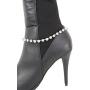 TFJ Women Western Jewelry Boot Bracelet Metal Chain Rhinestones String Shoe Charm Silver Color