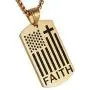 HZMAN American Flag Patriotic Cross Dog Tag Religious Faith Jewelry Pendant Necklace