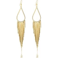 VIJIV 1920s Long Drop Tassel Earrings 20s Flapper Jewelry Costume Accessories