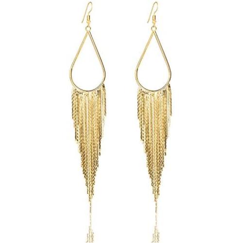 VIJIV 1920s Long Drop Tassel Earrings 20s Flapper Jewelry Costume Accessories