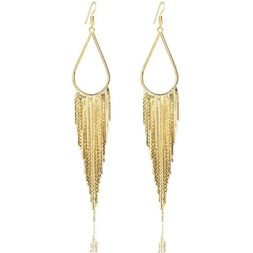 VIJIV 1920s Long Drop Tassel Earrings 20s Flapper Jewelry Costume Accessories VIJIV 1920s Long Drop Tassel Earrings 20s Flapper Jewelry Costume Accessories