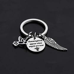 Gzrlyf Hummingbird Keychain Hummingbirds Appear When Angels are Near Hummingbird Memorial Gifts for Loss of Loved One