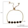 Shop LC Delivering Joy Black Onyx Magic Ball Bolo Tennis Bracelet Jewelry Gifts for Women ION Plated Real 18K Yellow Gold Fashion Adjustable Size 7.50''