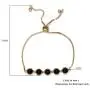 Shop LC Delivering Joy Black Onyx Magic Ball Bolo Tennis Bracelet Jewelry Gifts for Women ION Plated Real 18K Yellow Gold Fashion Adjustable Size 7.50''