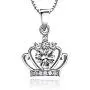 Sterling Silver Necklace Royal Crown Pendant 2 Colors Zircon 18inches 925 Box Chain Clavicle Pendant