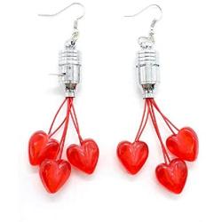 Light Up Red Hearts Dangling LED Earrings