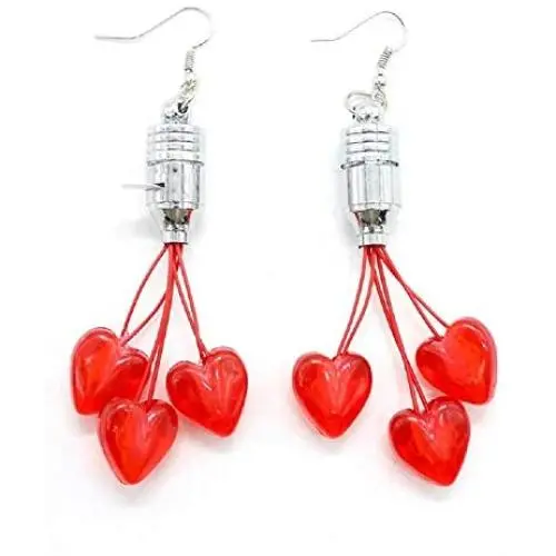 Light Up Red Hearts Dangling LED Earrings Light Up Red Hearts Dangling LED Earrings